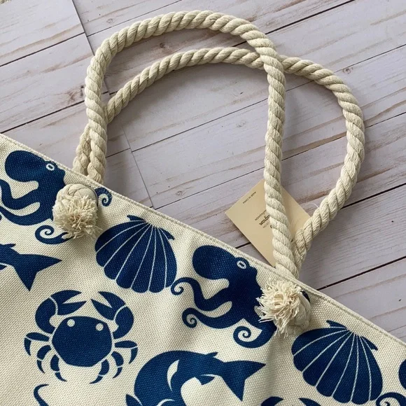 Jumbo Marine Life Beach Tote - Picture 3 of 8